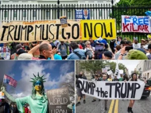 Thousands protest against Trump