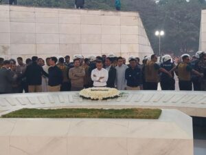 Tarique Rahman stood in silence father grave