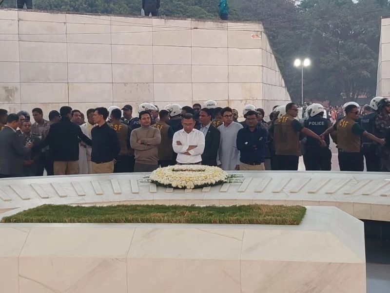 Tarique Rahman stood in silence father grave