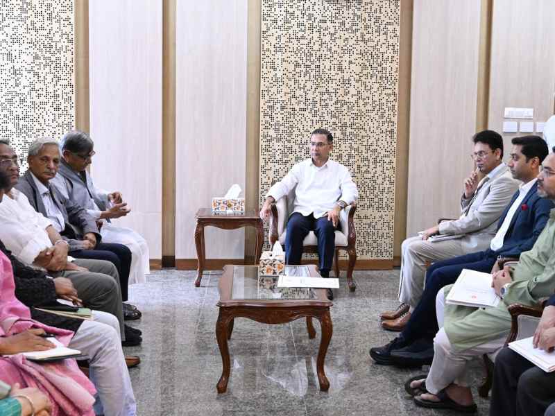 Prime minister Tarek Rahman setting with Abdullah Abu Sayeed